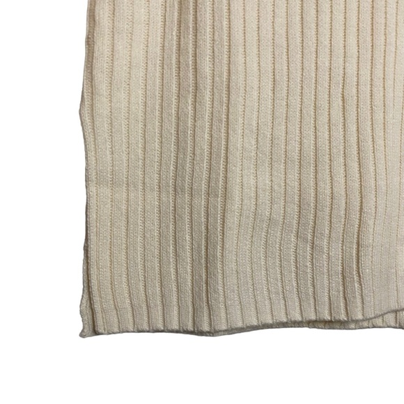 Divided H&M Cream Sweater Vest Ribbed V Neck Split Hem Acrylic Small Oversized - Picture 5 of 15